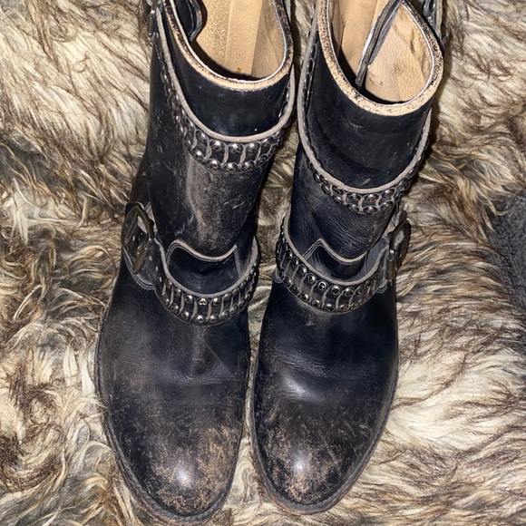Frye Distressed Boots w/studs - Picture 3 of 7